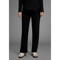 Neun Monate Umstandshose Weite Jerseyhose für Schwangerschaft & Stillzeit, elastische Rippware Umstands-Hose aus Rippware mit weitem Bein