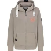 SUBLEVEL Kapuzensweatjacke Damen Kapuzensweatjacke mit Bestickung Hoodie, Kapuzenpullover, Zipperjacke mit Kägurutasche, mit Kapuze
