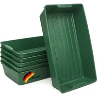 BURI Pflanzschale Gärtnerbox Pflanzschale Pikierschale 58x32x11 Profi Pflanzwanne grün (4 St)