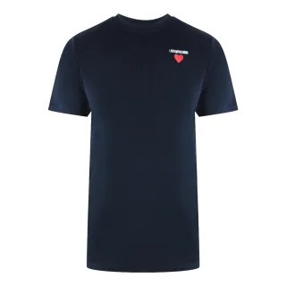 Love Moschino T-shirt Mit Kleinem Herzlogo In Marineblau