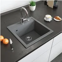 Bergstroem Granitspüle Tesa, Grau, 50 x 49 cm, Rechteckig, 49/51 cm, Resistent gegen chemische Substanzen, (1 St)