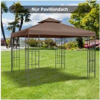 Outsunny Pavillon-Ersatzdach mit Doppeldach, 180 g/m², 300 x 300 cm (Gartenpavillonersatzdach, Ersatzdach), für Garten, Balkon, Kaffee