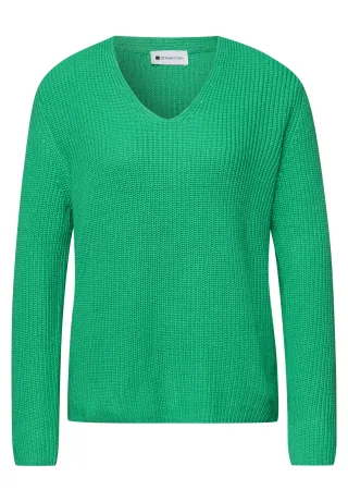 Street One - Pullover in Unifarbe arcadia green - Gr. - 34