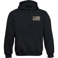 Baddery Kapuzenpullover Hoodie: "USA-Flagge" mit Stick-Patch, hochwertiger Siebdruck, auch Übergrößen