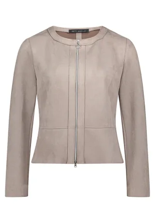 Betty Barclay - Kurzblazer in Velours-Optik beige - Gr. - 46