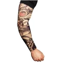 Maskworld Kostüm Biker - Fasching Halloween Karneval, Tinsley Tattoo Sleeve - täuschend echte Tätowierung zum Überziehen