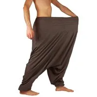 Leucht-Welten Haremshose Extragroße Haremshose XXL Aladinhose für Damen und Herren Braun Pumphose aus Baumwolle