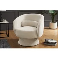 riess-ambiente Drehsessel BOSSA NOVA beige – Chenille, drehbar, Design (Einzelartikel, 1-St), stilvoller Drehsessel mit 360° Funktion – ideal für Wohnzimmer & Büro