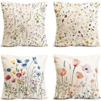 Agger Kissenbezug 4er-Set Kissenbezüge mit Blumenmuster, Sofakissenhüllen, (4 Stück), geeignet für Wohnraum- und Outdoor-Dekoration