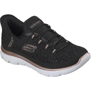 Skechers Summits Brilliant Shine Damen Schwarz Mesh/Roségold Akzent Sneaker