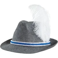 dressforfun Kostüm Faschingskleidung, auch Maskeradenverkleidung, in der Farbe grau, Trachtenhut aus Filz, Universalgröße für Erwachsene (Größe 59)