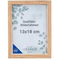 Levandeo® Bilderrahmen, Portrait Bilderrahmen Made in EU 13x18 Eiche Optik Natur Glasscheibe