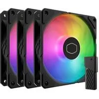 SickleFlow Edge 120 ARGB Fan, Gehäuselüfter schwarz, 3er-Pack, mit A1 Mini LED Controller, 120 mm