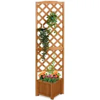 relaxdays Pflanzkübel Pflanzkasten mit Rankgitter 180 cm (1 St), orange