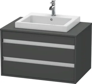 Duravit Ketho Konsolenwaschtischunterbau wandhängend Graphit Matt 800x550x496 mm - KT675404949 KT675404949