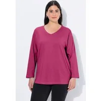 Ulla Popken T-Shirt Shirt V-Ausschnitt Relaxed Langarm