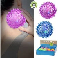 CEPEWA Massageball LED Massageball 12er Set 6 Farben Ø5,5cm Gummi blinkender Noppenball