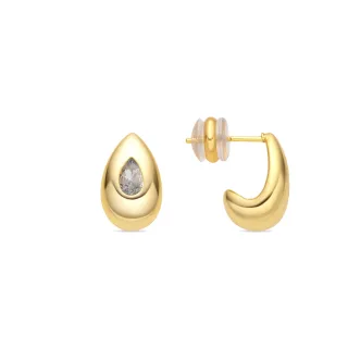 Luxenter Ohrringe mit 18 Karat Gelbgold-Finish und funkelnden Zirkonia-Steinen – Garai