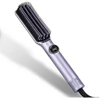 CkeyiN Haarglättbürste Kaltluft-Glättungskamm Dual-Modus Kaltluft und beheiztes Glätten, 100-230℃ mit LED-Anzeige 360° drehbarer Kabel Beheizter Glättungskamm
