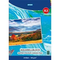 STYLEX Aquarellblock STYLEX Aquarellblock kopfgeleimt 185g/m² DIN A3 24 Blatt