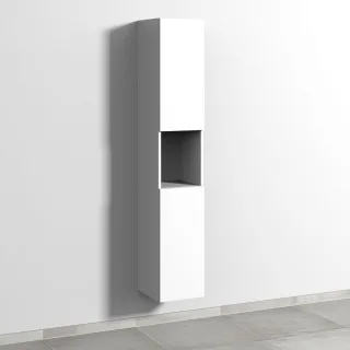 Sanipa 3way Hochschrank mit 2 Türen und 1 offenem Fach, Weiß-Soft SM11343
