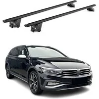 OMAC Dachträger Gepäckträger für VW Passat Alltrack SW B8 2015-2025 Alu Schwarz ABE (2-St), Wasserbeständig,Abnehmbar,Multifunktional,Leichtgewichtig