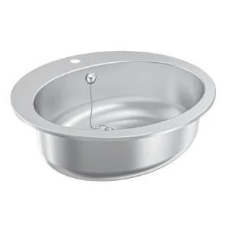 KWC Aquarotter Ovalbecken, RONDO, Edelstahl, sdm, 529x159x454 mm, Überlauf, Hahnloch, 3600009758 3600009758