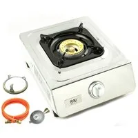NJ The right choice Gaskocher NGB-100, Gaskocher 1 flammig Campingkocher Edelstahl