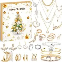 Coonoor Adventskalender Schmuck Adventskalender 2026, 24 Tage Weihnachten Countdown Kalender, Weihnachtskalender Geschenk für Teenager Frauen Mädchen