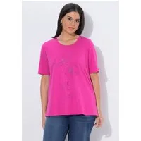 Ulla Popken T-Shirt T-Shirt Blüte Classic Rundhals Halbarm
