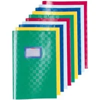Herlitz Schulheft 10 Herlitz Heftumschläge / Hefthüllen DIN A4 / Baststruktur / 5 Farben