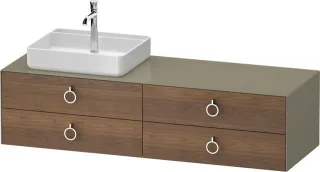 Duravit White Tulip Konsolenwaschtischunterbau wandhängend Amerikanischer Nussbaum & Stein Grau Matt WT4995L77H20010