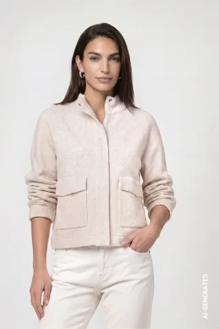 monari - Strickjacke mit Pattentaschen rosewater - Gr. - 38