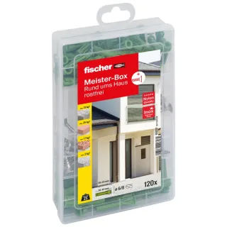 Fischer Meister-Box Rund ums Haus rostfrei + Schraube (120 Teile) - 531227