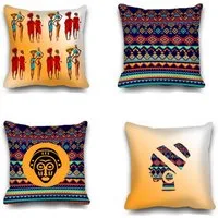 Ekershop Kissenhüllen Dekorative 4er SET AFRIKA Style Dekokissen Hülle Kissenbezug Kissen, (4 Stück)