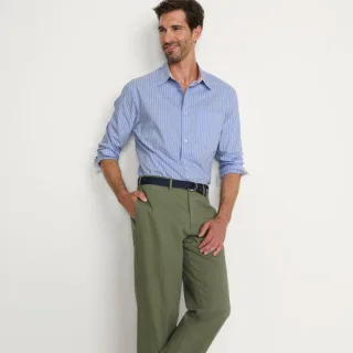 Gestreiftes Hemd für Herren, Herren, size: regular, Blau, Baumwolle/Polyester-Mischung, by Lands' End