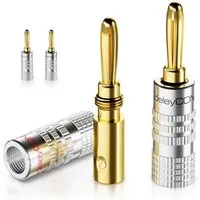 deleyCON deleyCON 4x Bananenstecker Schraubbar für Lautsprecherkabel von PC-Lautsprecher
