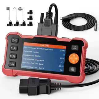 2-in-1 OBD2 Automotivo Scanner Endoscope Car Diagnostic Tool 4.0" IPS Screen 2.0MP HD Inspection Camera Engine Fault Cod