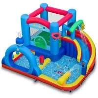 COSTWAY Hüpfburg, (1-tlg), mit Wasserrutsche, Ozeanbälle, Planschbecken, für Kinder