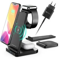 Wisam Wisam® 3 in 1 Multifunktion 15W QI Ladestation Airpods Pro Apple Watch Ladestation (Set, Steckverbindung)