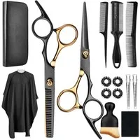 TUWENA Haarschere Haarschere Set, 15 Stück Friseurschere Set Friseurscheren Profi, Scharf & langlebig, ergonomischer Griff, mit Tasche, für Heim & Salon