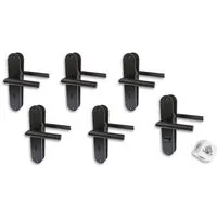 Alpertec Türbeschlag Türbeschlag 6er Set, schwarz matt für 5 x Zimmer- und 1 x Bad/WC Türen (Set, 6 St., Sparset), Edelstahl schwarz
