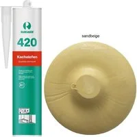Ramsauer Dichtstoff Ramsauer 420 Kachelofen Acryl Dichtstoff 310ml Kartusche sandbeige, gebrauchsfertig, geruchsneutral, hitzefest und brandbeständig, siliconfrei