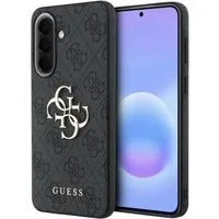 Guess Handyhülle Galaxy A57 Kunstleder grau Big Logo goldfarbig 6,7 Zoll, Kantenschutz