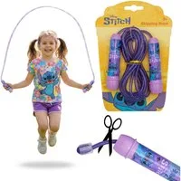 Disney Springseil Disney Stitch – verstellbares Springseil für Mädchen, 2,4 m lang