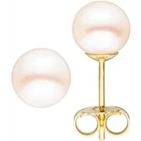 JOBO Paar Ohrstecker, 333 Gold mit Süßwasser-Zuchtperlen 6 mm