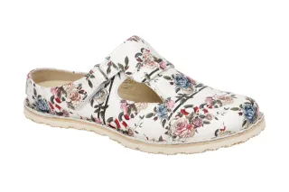 Eject 11191.001 Wei? multi Flower Damenschuhe Pantoletten Clogs Gummisohle Kl...