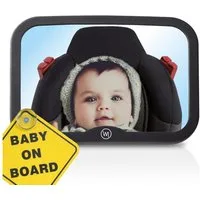 Wicked Chili Autokindersitz Auto Baby Spiegel für Kopfstütze - bruchsicher, (1er Set, 1-tlg), großer Rückspiegel, Babyspiegel mit Gurtsystem, Baby Erstausstattung &