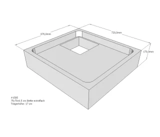 Neuesbad Wannenträger für Bette extraflach 70x75x6,5 SD22025
