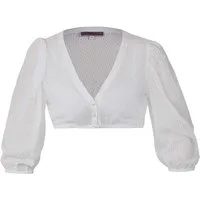 MarJo Dirndlbluse Dirndlbluse Erlabrunn Dreiviertelarm Puffarm ecru